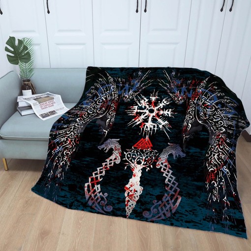 Viking Blanket Quilt Bedding Set Viking Prayer Vintage Blanket To Mother Grandma Grandpa Bedroom Decor - Image 4