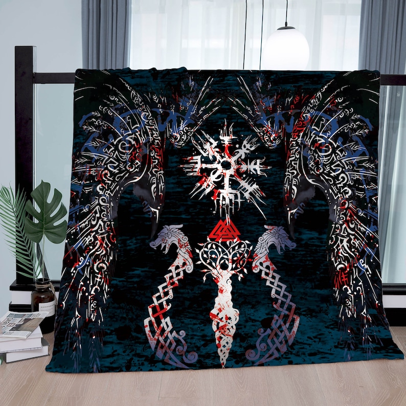 Viking Blanket Quilt Bedding Set Viking Prayer Vintage Blanket To Mother Grandma Grandpa Bedroom Decor - Image 3