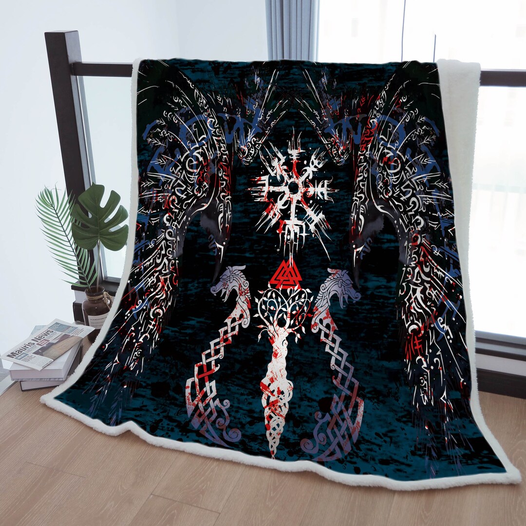 Viking Blanket Quilt Bedding Set Viking Prayer Vintage Blanket To Mother Grandma Grandpa Bedroom Decor