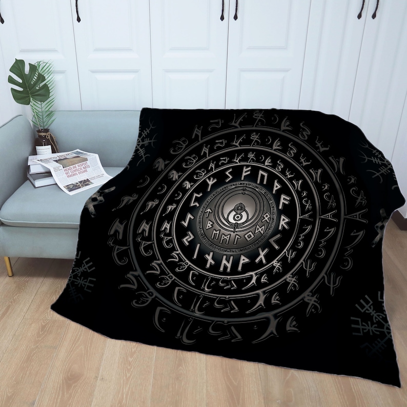 Viking Blanket Quilt Bedding Set Black Viking Prayer Vintage Blanket To Mother Grandma Grandpa Gift Bedroom Decor - Image 4
