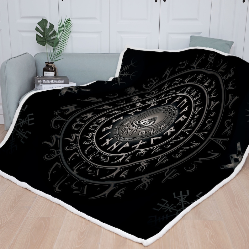 Viking Blanket Quilt Bedding Set Black Viking Prayer Vintage Blanket To Mother Grandma Grandpa Gift Bedroom Decor - Image 2
