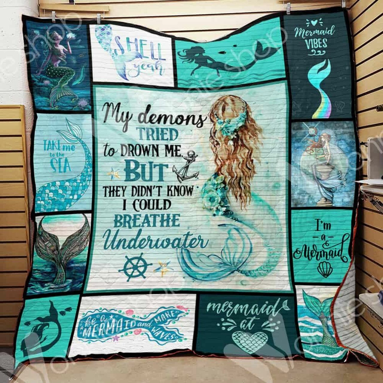 Personalized Mermaid Quilt Bedding Set Blanket for Bedroom Decor