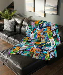 Retro Vintage Ride Disneyland Park Quilt Bedding Set Blanket, Ideal for Picnic and Bedroom Decoration