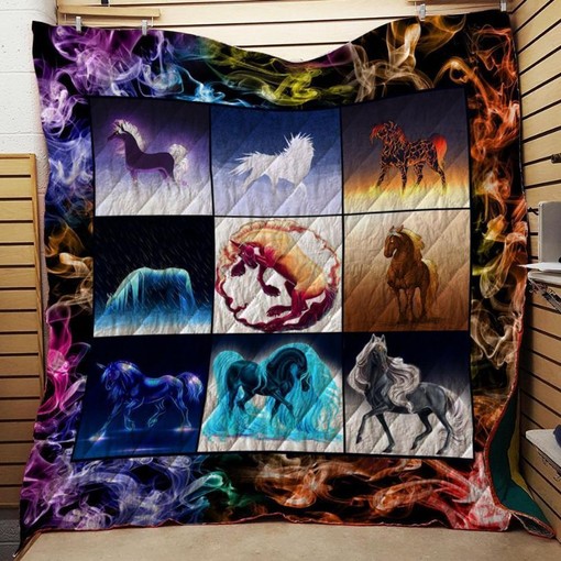 Horse Art Quilt Bedding Set Blanket 04 for Home Decor