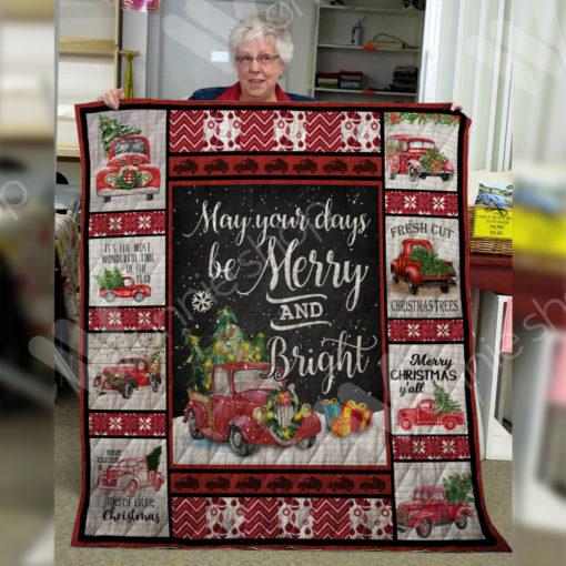 Red Truck Christmas Blanket Red Color for Home Decor