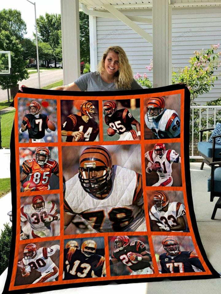Personalized Cincinnati Bengals Legends Quilt Bedding Set Gift for Fans