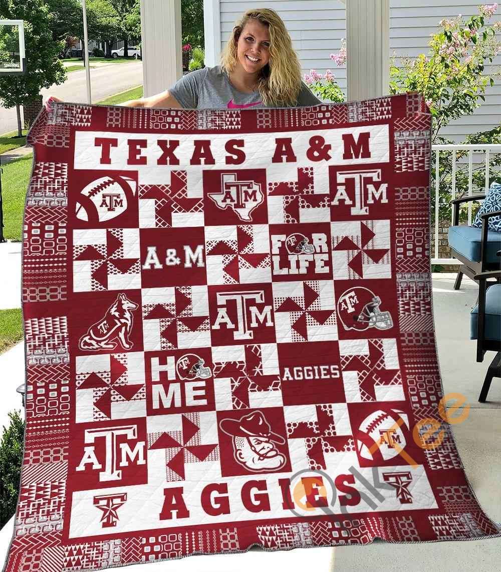 NCAA Texas A&M Aggies Vintage Quilt Blanket Bedding Set Great for Bedroom Decor