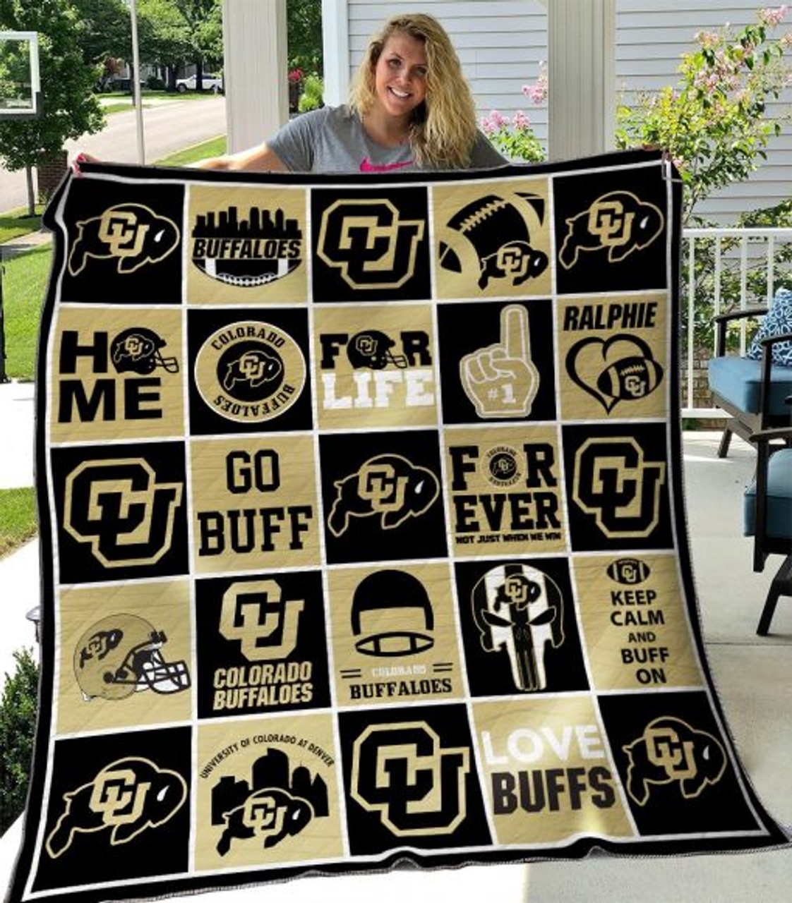 Personalized NCAA Colorado Buffaloes Quilt Blanket for Great Bedroom Decor