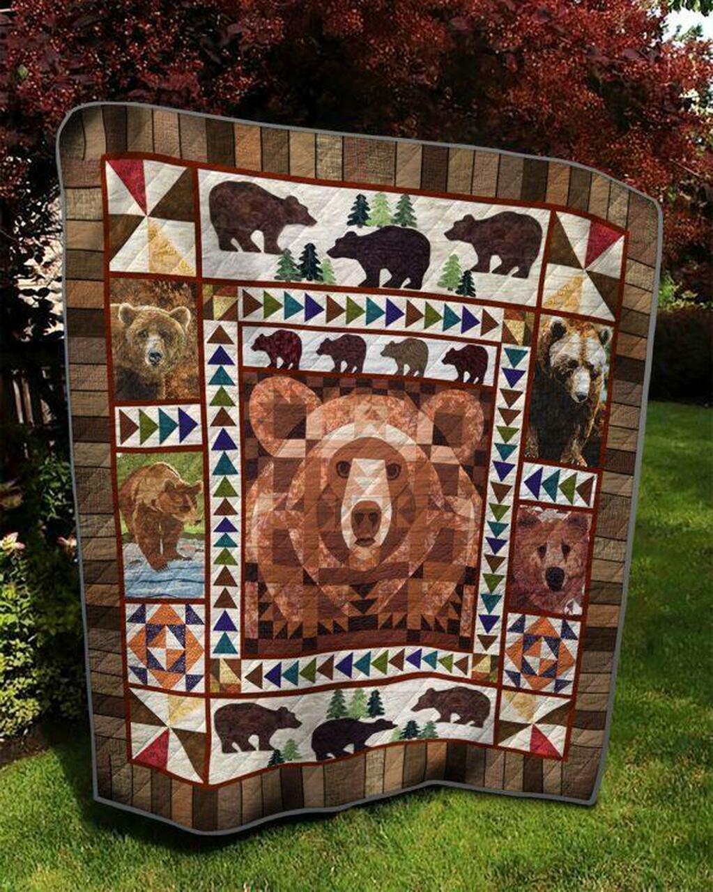 Personalized Big Bear Quilt Bedding Set - Great for Bedroom Decor and Family Gifts