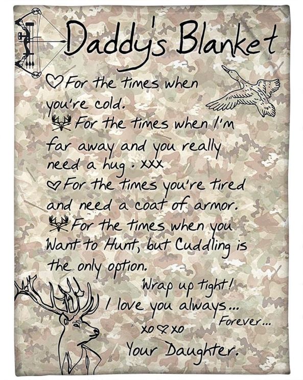 Hunting Dad I Love You Always Forever Blanket For Dad Birthday