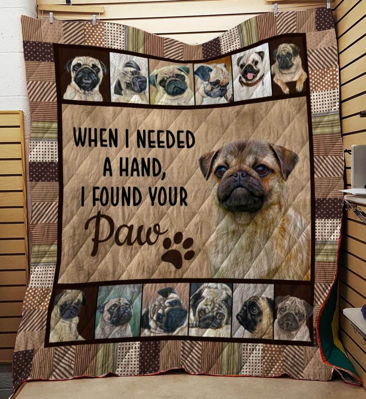 Pug Paw Quilt Bedding Set Bedroom Decor, Gifts for Family