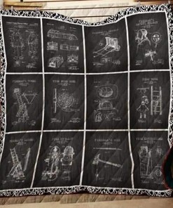 Vintage Firefighter Quilt Bedding Set Blanket for Home Decor