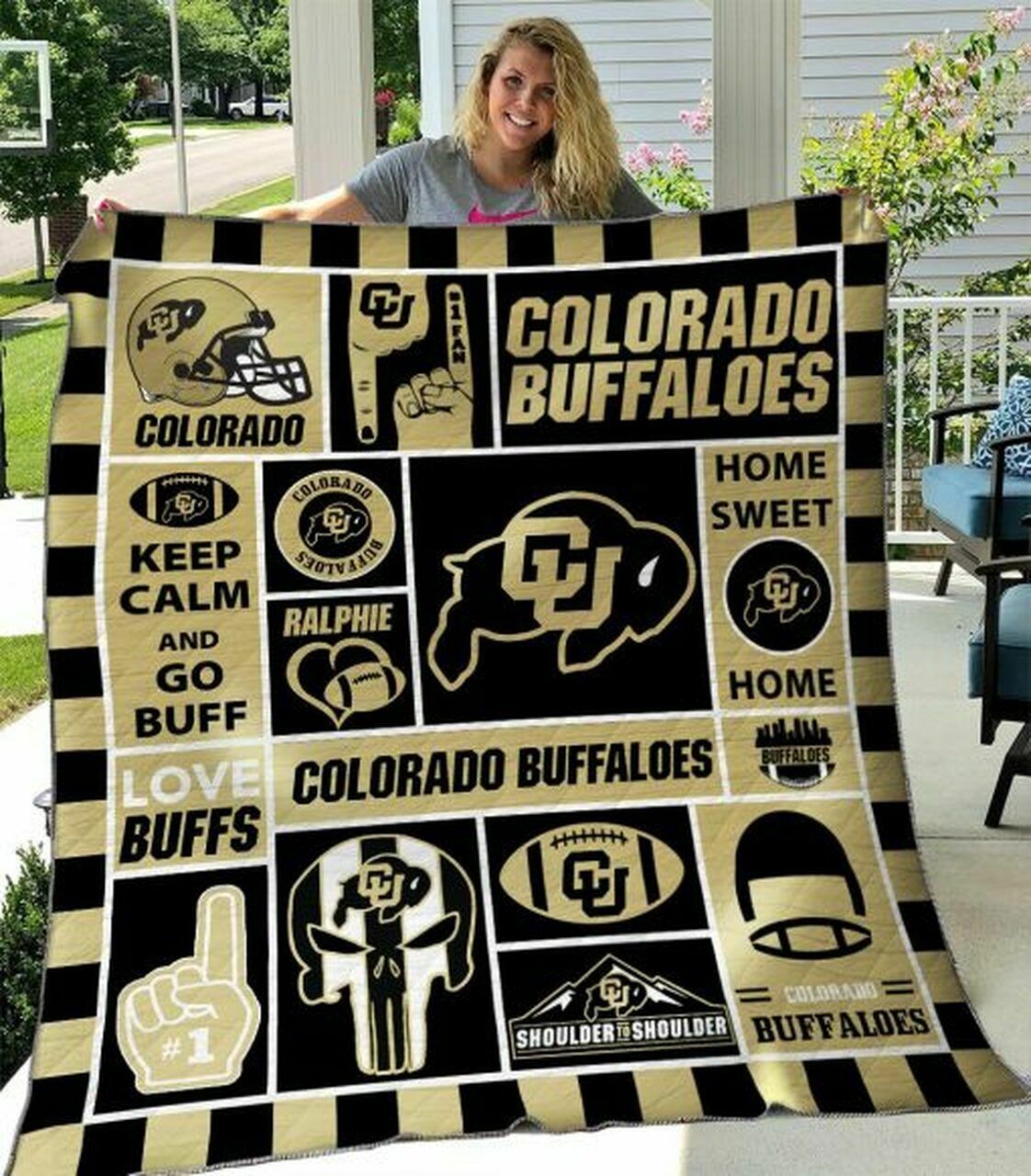 Colorado Buffaloes Quilt Bedding Set Blanket - Ideal for Home Decoration and Gifts for Fans
