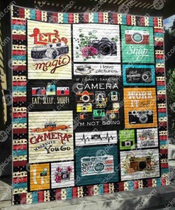 Personalized Vintage Cameras Quilt Bed Set Blanket - Great for Bedroom Decoration and Family Gifts