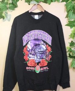 96’ Rosebowl Northwestern Crewneck T-Shirt Sweatshirt Pullover Hoodie Reprinted Full Color Full Size Gift for NCAA Fans