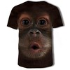 Mens T Shirt 3D Printing Cute Monkey Printed Tee