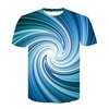 Mens T Shirt 3D Printing Blue Vortex Printed Tee