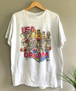 Vintage Style 1992 Usa Olympic Dream Team Tshirt Hoodie Sweatshirt Full Size Full Color Gift for Usa Olympics Fans