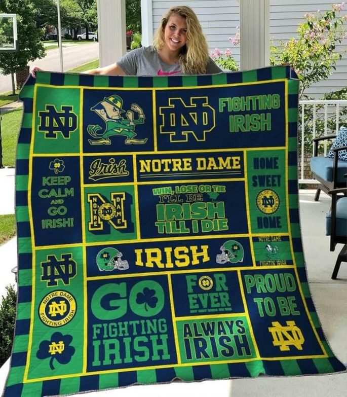 Always Irish Ncaa Notre Dame Fighting Irish Collection Collected Quilt Bedding Set Blanket