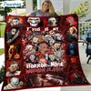 Horror Movies Halloween Blanket, Movie Scary Lightweight Fuzzy Cozy Warm Throw Blanket 50”X60” for Halloween