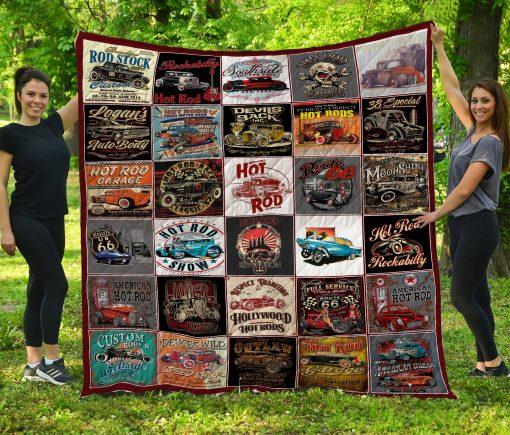 Hot Rods Vintage Quilt Bedding Set Blanket for Home Decor