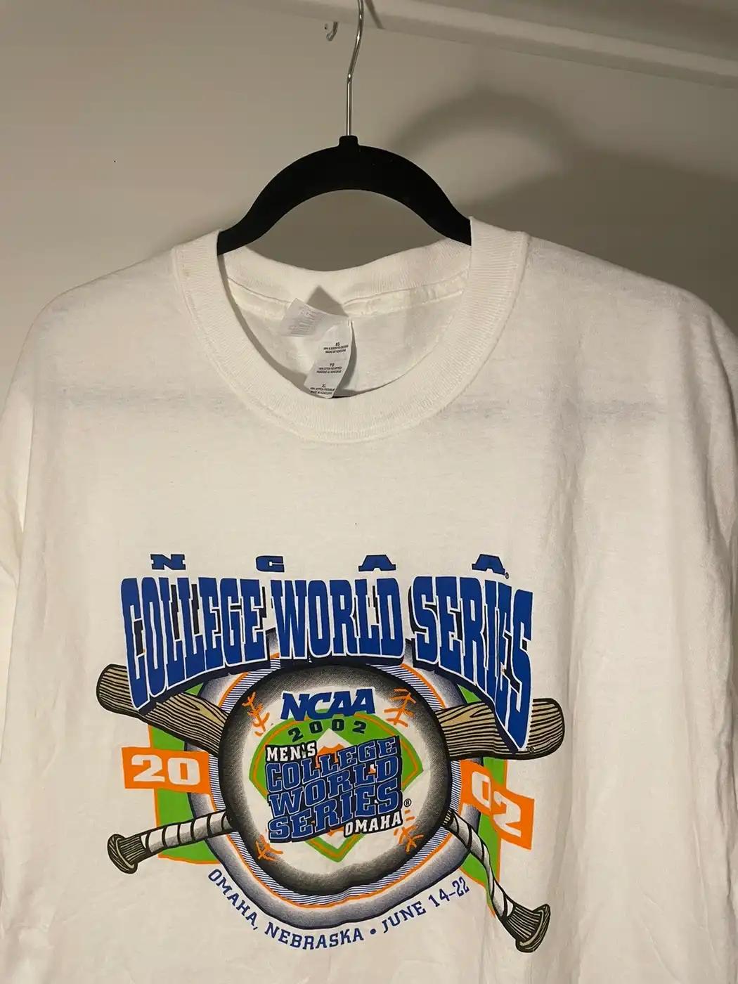 2002 NCAA College World Series T-Shirt Sweatshirt Pullover Hoodie Reprinted Full Color Full Size Gift for NCAA Fans