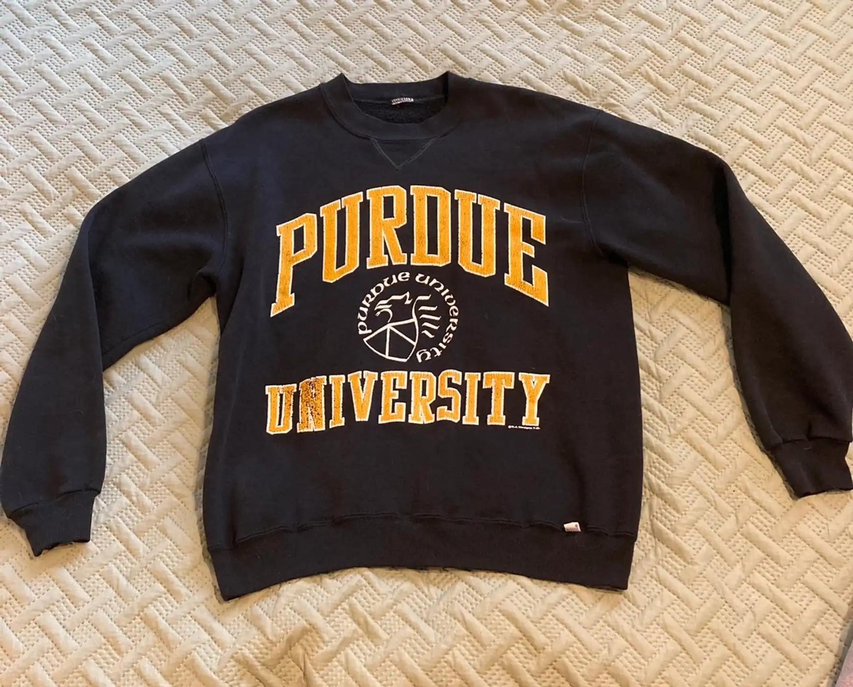 Vintage Style Russel 1990s Perdue Og Yellow Lettering T-Shirt Sweatshirt Hoodie Reprinted Gift for NCAA Fans - Image 2