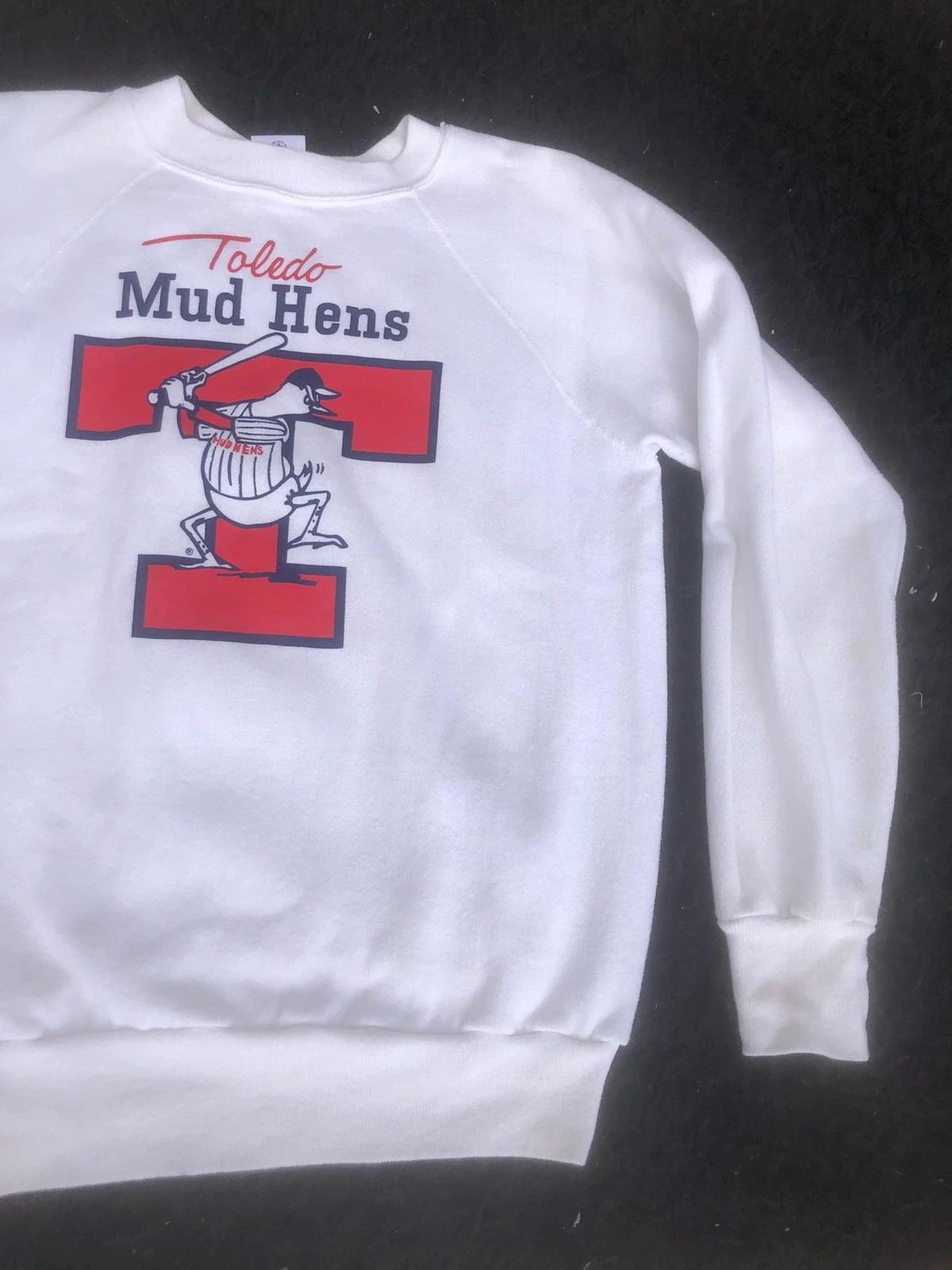Vintage Style 1980s Toledo Mud Hens Rare Drop Shoulder T-Shirt Sweatshirt Hoodie Full Size Gifts for NCAA - Image 2