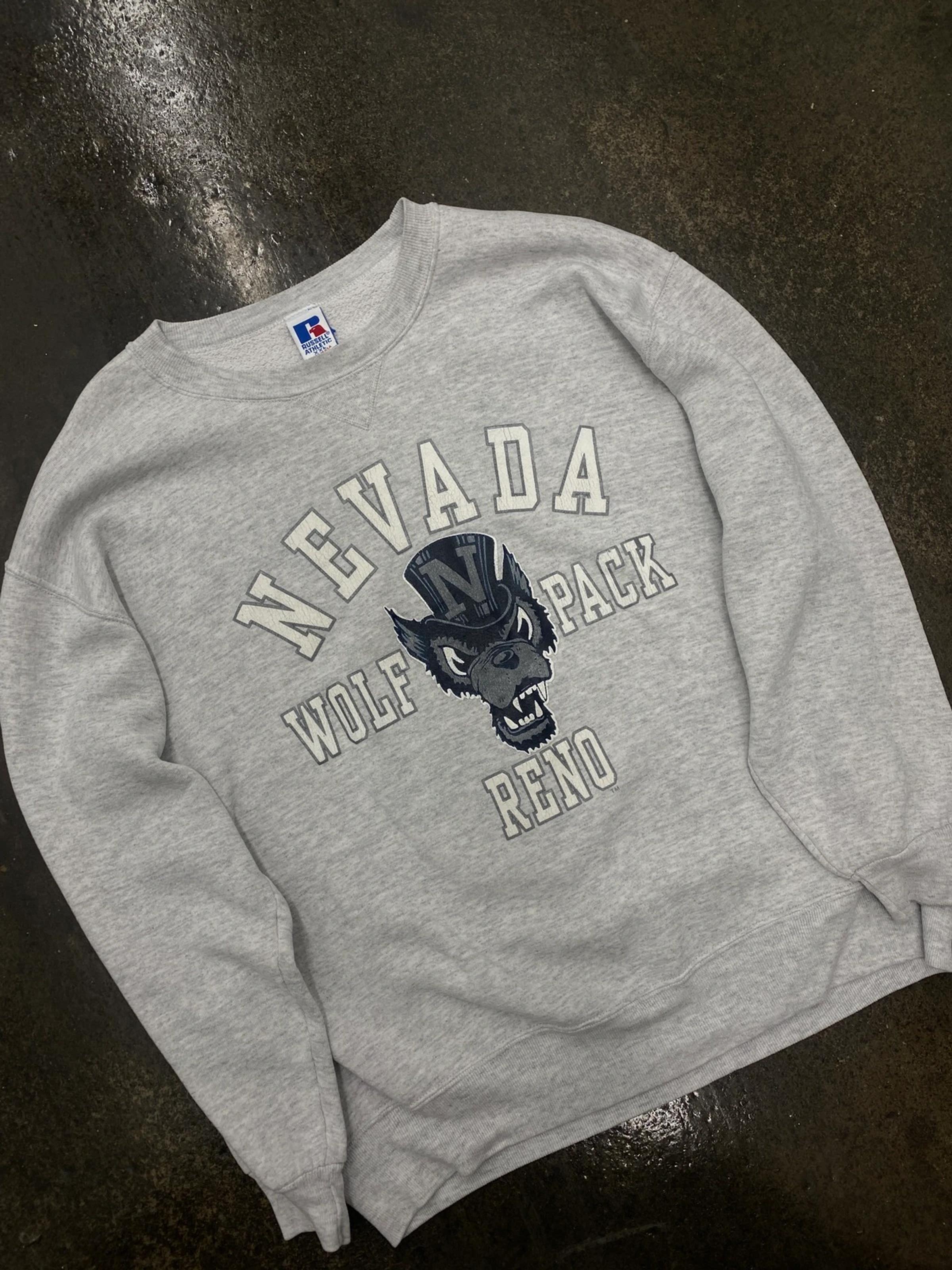 Vintage Style 90s University of Nevada Essential Grey Sweatshirt Hoodie T-Shirt Full Size Gifts for NCAA - Image 2