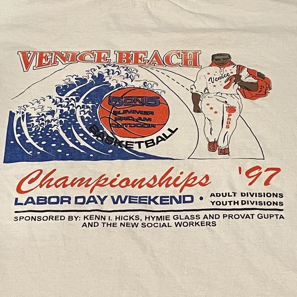 Vintage Style 1997 Venice Beach Basketball Pro Am Prosport Shirt Sweatshirt Hoodie Reprinted Full Size Gifts for NBA Fans - Image 2