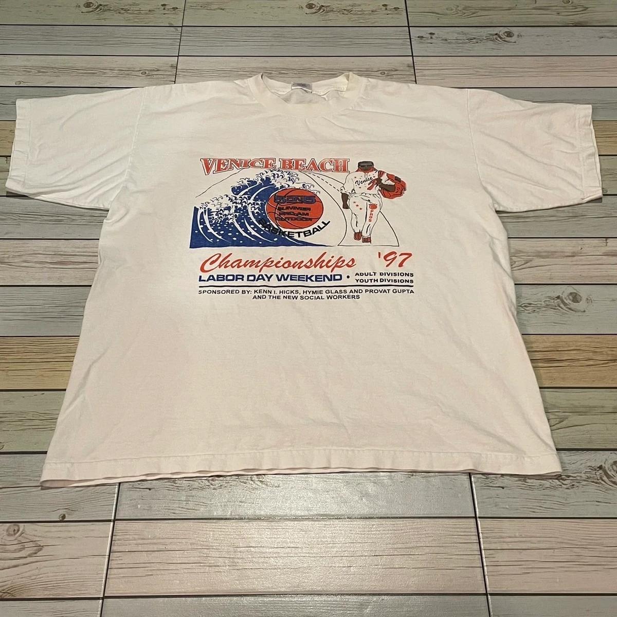 Vintage Style 1997 Venice Beach Basketball Pro Am Prosport Shirt Sweatshirt Hoodie Reprinted Full Size Gifts for NBA Fans