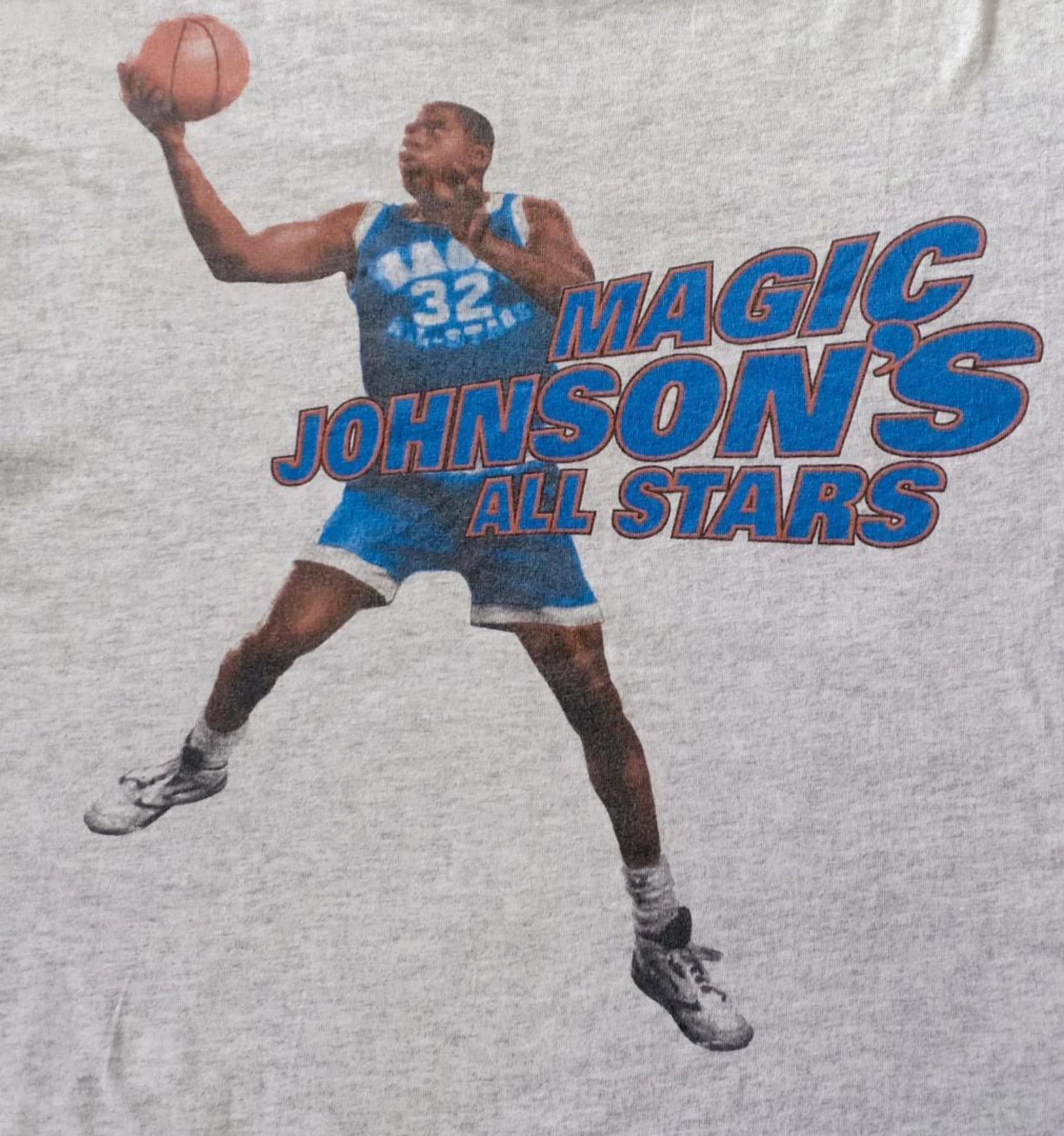 Vintage Style Magic Johnson's Shirt Sweatshirt Hoodie Reprinted Full Size Gifts for NBA Fans - Image 2
