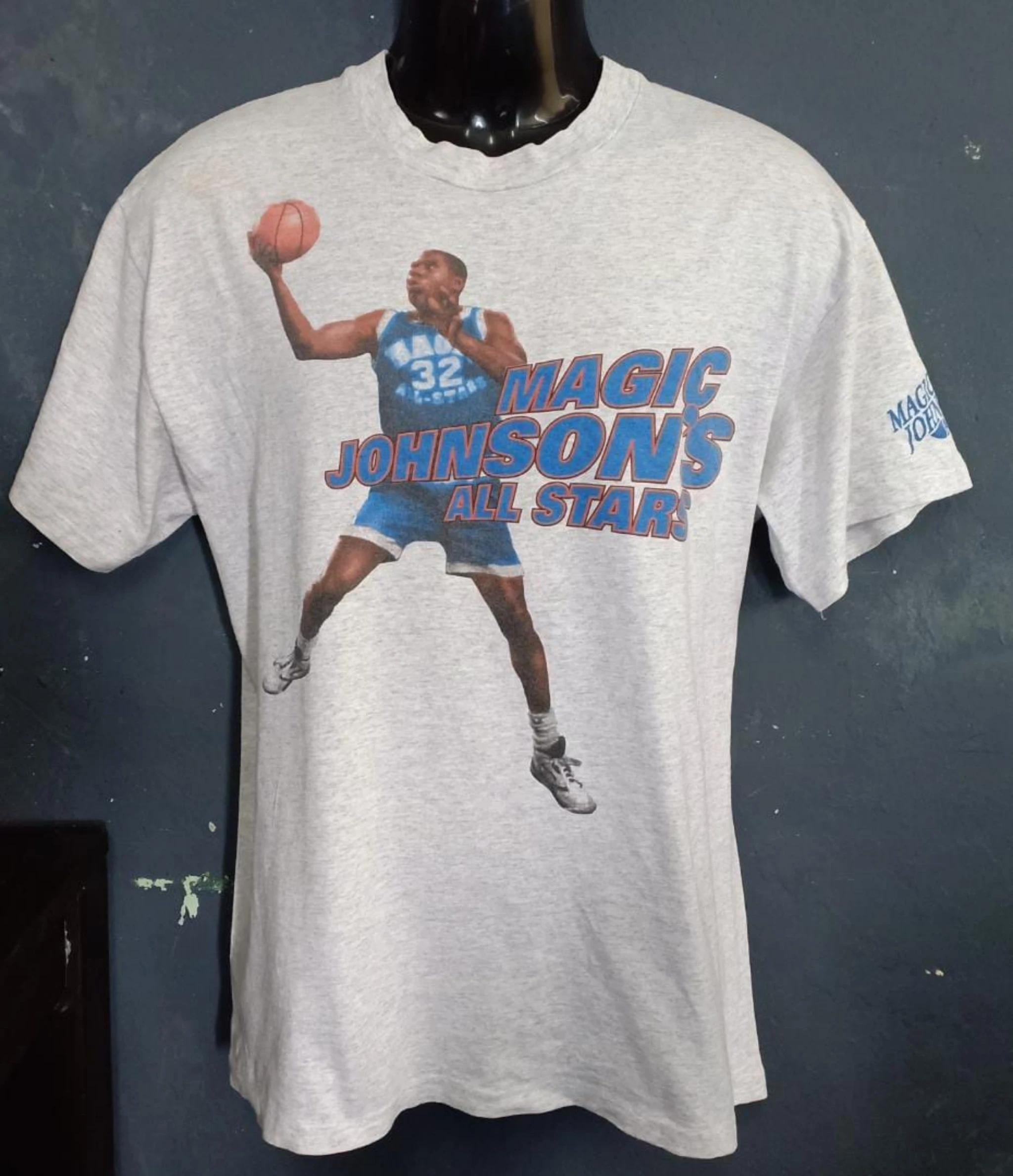 Vintage Style Magic Johnson's Shirt Sweatshirt Hoodie Reprinted Full Size Gifts for NBA Fans