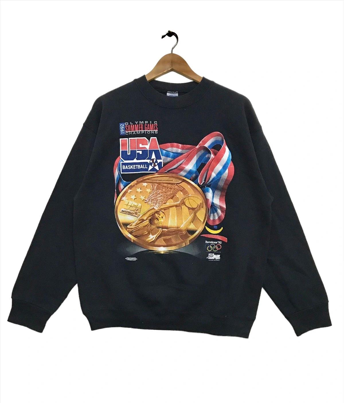 Vintage Style Olympic Summer Games Champions Shirt Sweatshirt Hoodie Reprinted Full Size Gifts for NBA Fans
