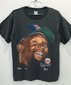 Vintage Style Kirby Puckett MLBMinnesota Twins T-Shirt Sweatshirt Pullover Hoodie Reprinted Full Color Full Size