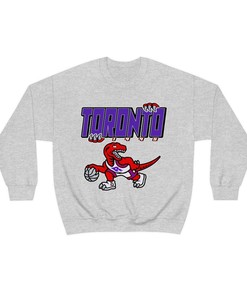 Toronto Raptors Vintage 90's Dinosaur NBA Crewneck Sweatshirt Hoodie Shirt Gifts for Fans