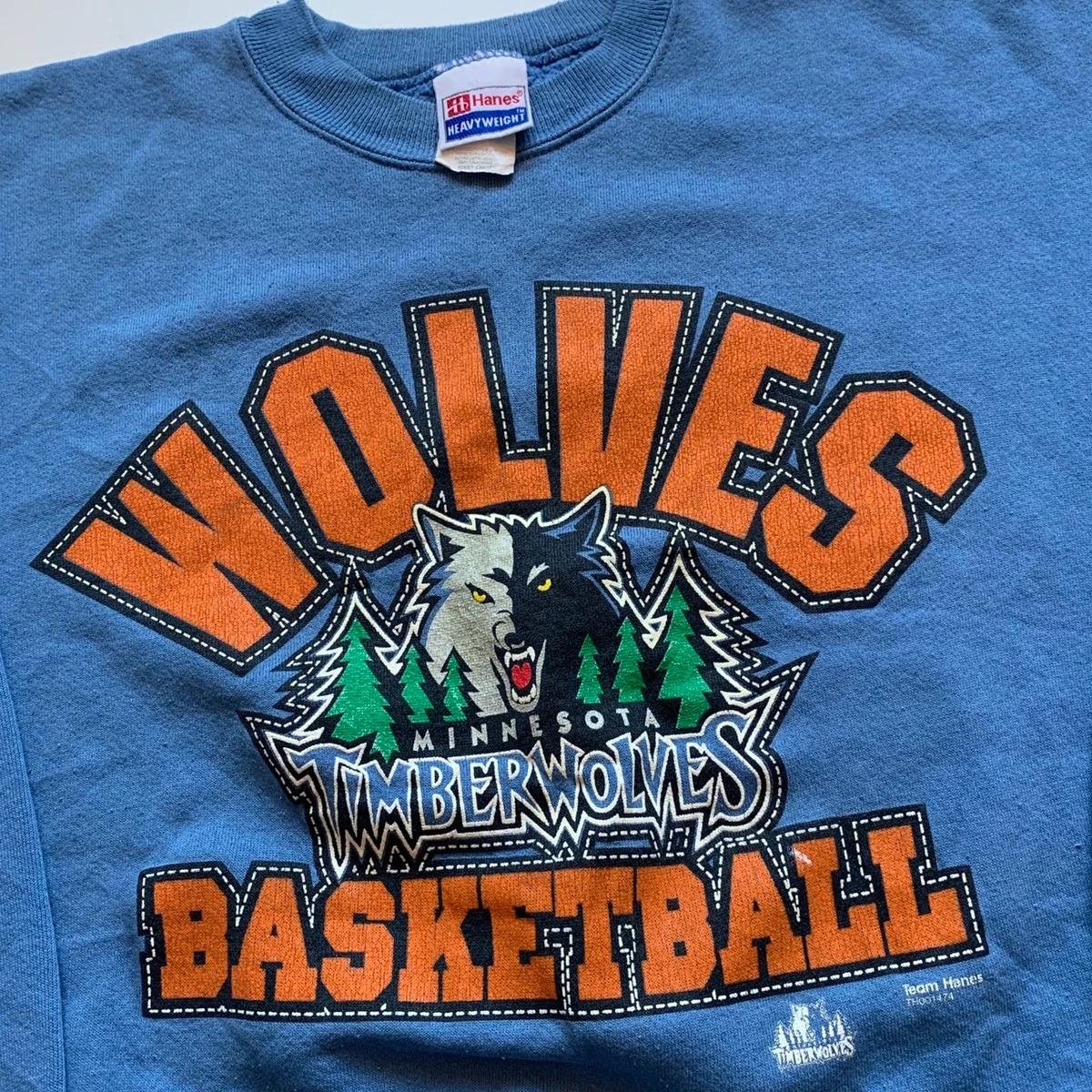 Vintage Style 90s Minnesota Wolves NBA Basketball Graphic Shirt Hoodie Sweatshirt Reprinted Full Size Gifts for NBA Fans - Image 2
