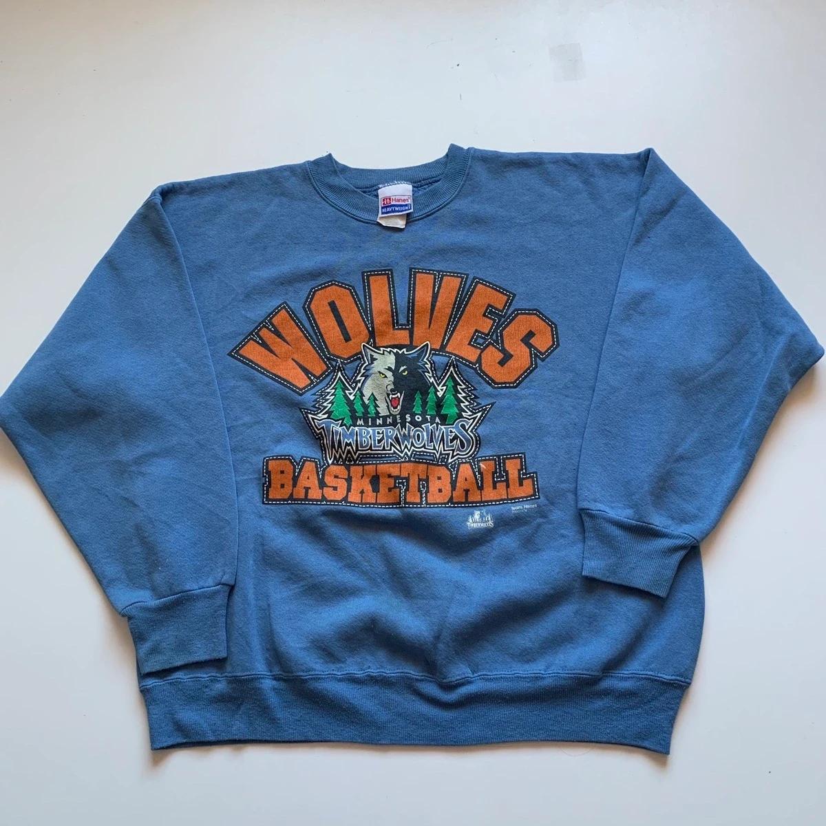 Vintage Style 90s Minnesota Wolves NBA Basketball Graphic Shirt Hoodie Sweatshirt Reprinted Full Size Gifts for NBA Fans