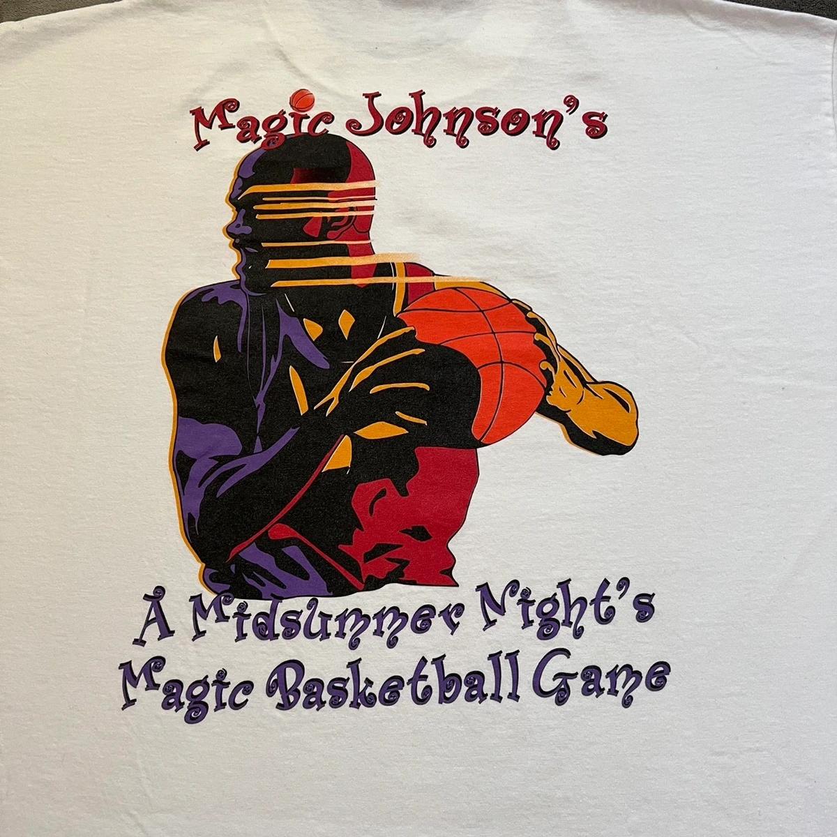 Vintage Style 90's Magic Johnson “A Midsummer Night's Game” Shirt Sweatshirt Hoodie Reprinted Full Size Gifts for NBA Fans - Image 2