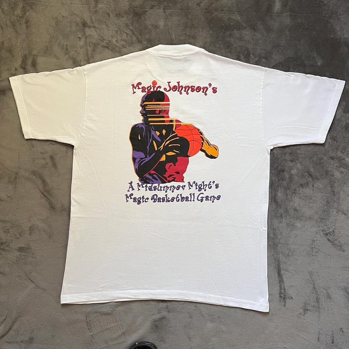 Vintage Style 90's Magic Johnson “A Midsummer Night's Game” Shirt Sweatshirt Hoodie Reprinted Full Size Gifts for NBA Fans