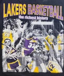 Vintage Style 2001 Los Angeles La Lakers NBA Champion Rap Shirt Sweatshirt Hoodie Reprinted Full Size Gifts for NBA Fans