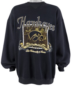 1990s Vintage Style NCAA University of Iowa Hawkeyes Crew Neck Sweatshirt Hoodie Shirt Reprinted Full Size Gifts for Fans