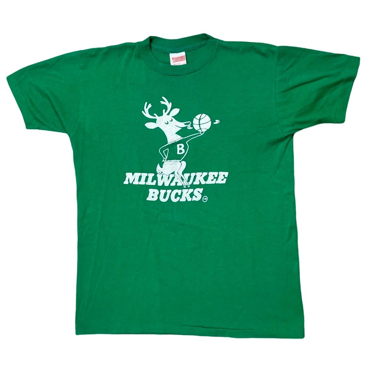 Vintage Style 1970's Milwaukee Bucks NBA Graphic Logo Shirt Hoodie Sweatshirt Reprinted Gifts for NBA Fans