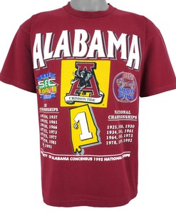 NCAA Alabama Crimson Tide, National Champs T-Shirt 1992 Vintage Style Hoodie Sweatshirt Reprinted Full Size Gifts for Fans