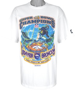 Starter Denver Broncos Afc Champions T-Shirt 1999 Vintage Style Hoodie Sweatshirt Reprinted Full Size Gifts for Fans