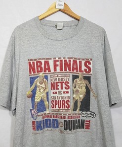 Vintage Style 2003's Finals San Antonio Spurs New Jersey Nets Shirt Hoodie Sweatshirt Reprinted Full Size Gifts for NBA Fans