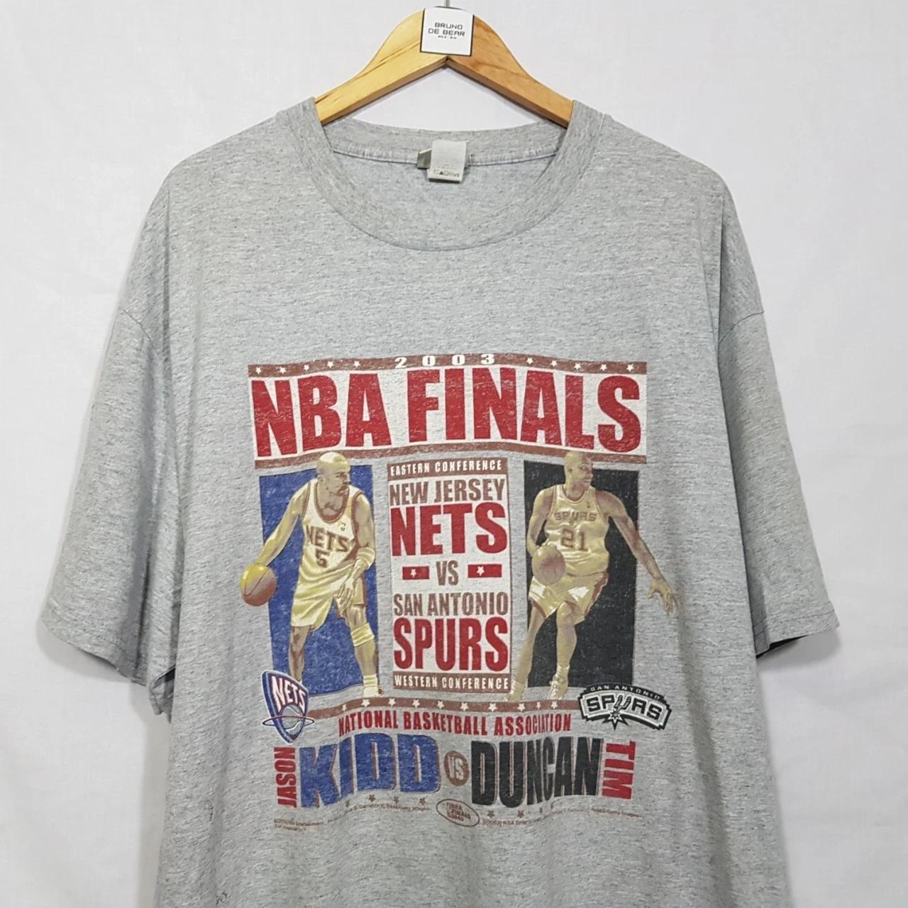Vintage Style 2003's Finals San Antonio Spurs New Jersey Nets Shirt Hoodie Sweatshirt Reprinted Full Size Gifts for NBA Fans