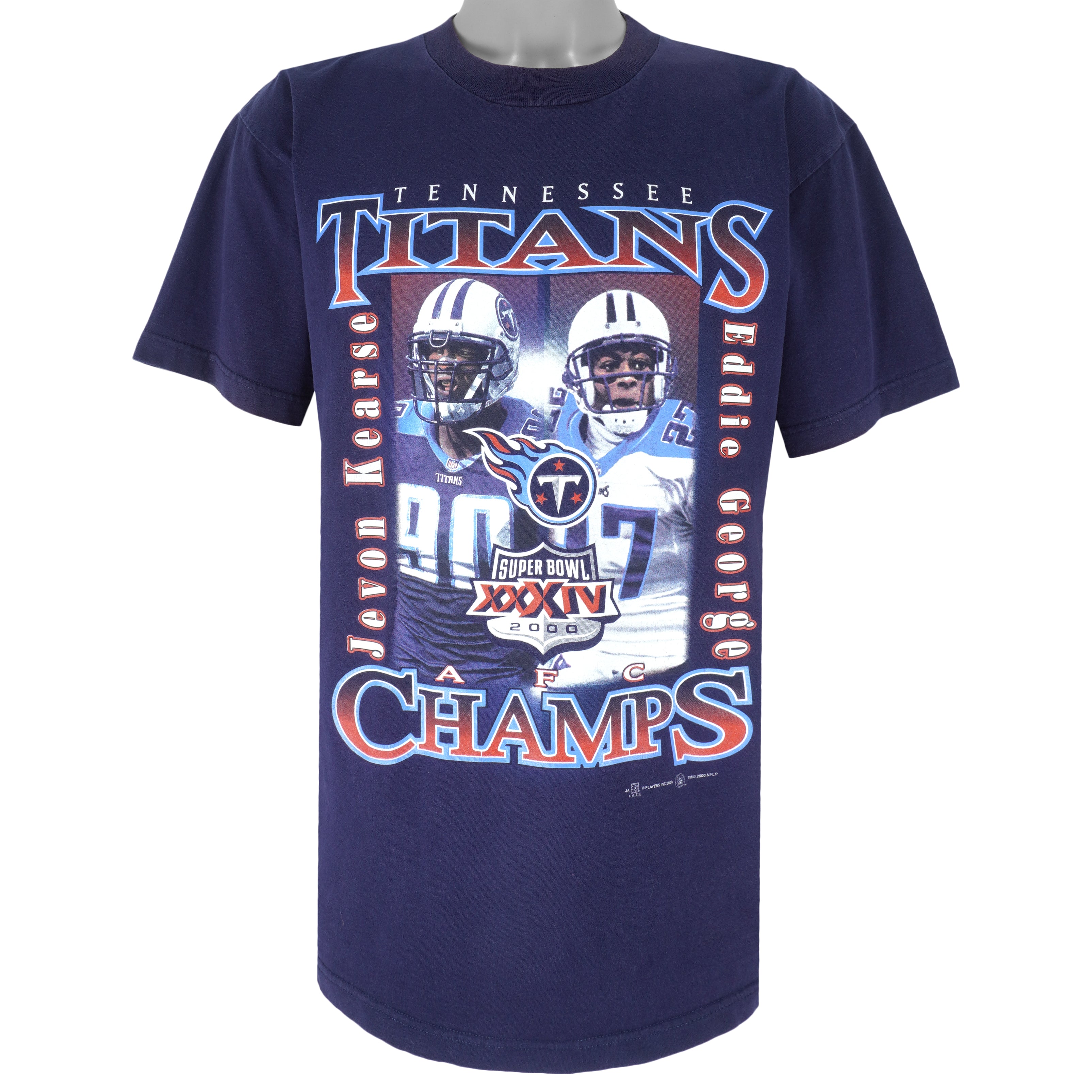 Nfl Tennessee Titans Afc Champs KearseNotre Dame George T-Shirt 2000 Vintage Style Hoodie Sweatshirt Reprinted Full Size Gifts for Fans