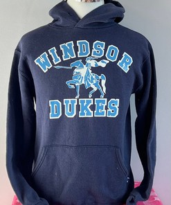 Vintage 1980s Windsor Dukes Sports Blue Russell Athletic Hoodie Sweatshirt Hoodie Shirt Gifts for Fans