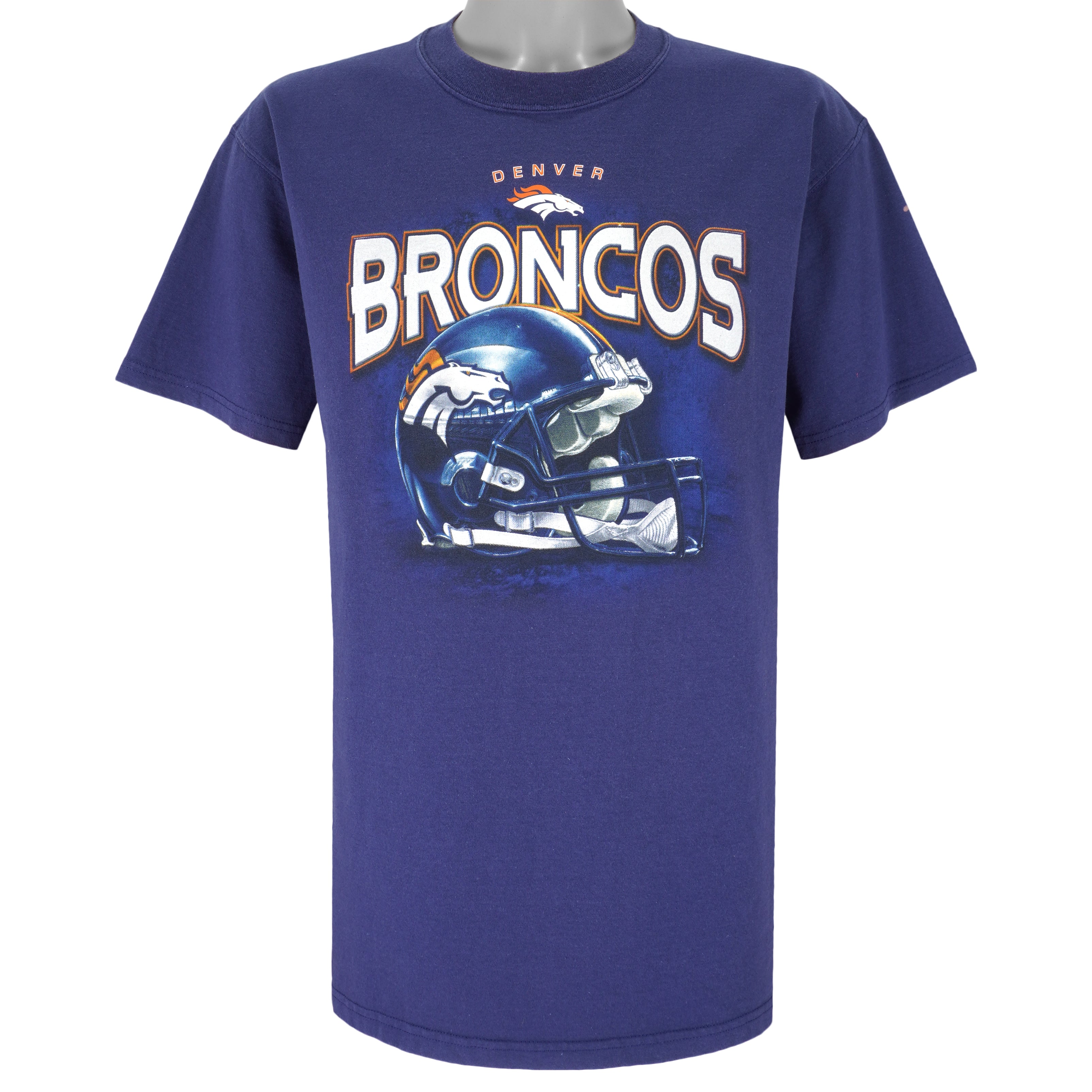 Nfl Denver Broncos Helmet Big Logo T-Shirt 1990s Vintage Style Hoodie Sweatshirt Reprinted Full Size Gifts for Fans